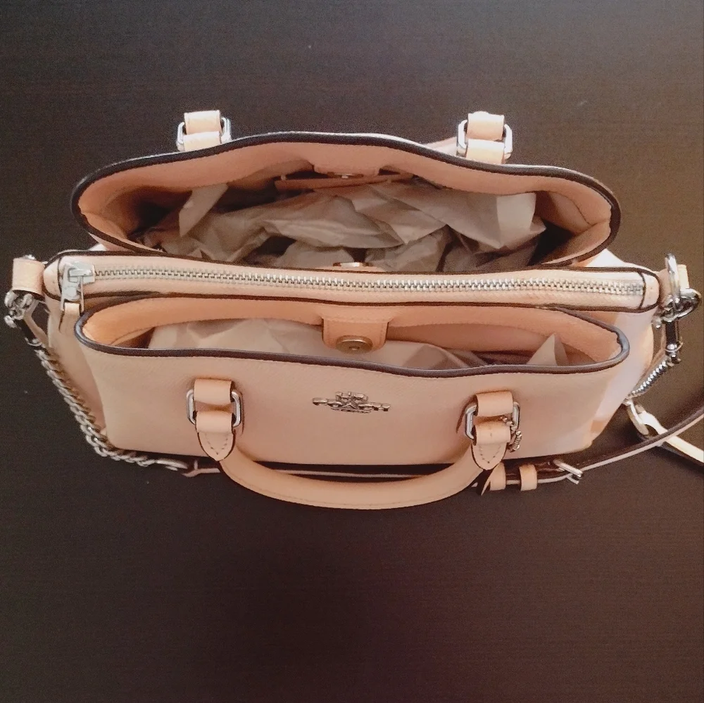 Coach Mini Sage Carryall Light Pink Satchel with Chain Strap - Picture 12 of 13